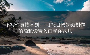 不写你真找不到——17c日韩视频制作的隐私设置入口就在这儿